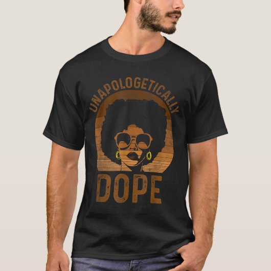 Unapologetically melanin afro queen black history tシャツ (正面)