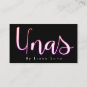 Unas Glow Script サロン ピンク ネイルアーティスト 名刺 (正面)