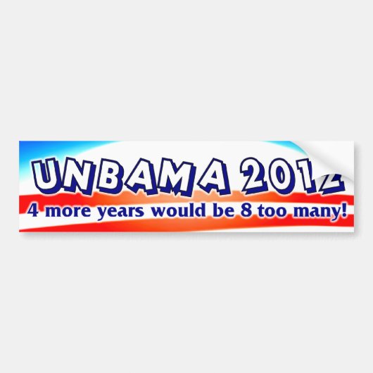 Unbama 2012年-反オバマ バンパーステッカー (正面)