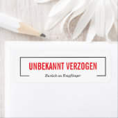 Unbekannt verzogen  ラベル (インサイチュ)