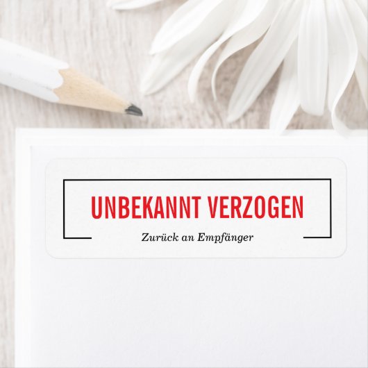 Unbekannt verzogen  ラベル (インサイチュ)