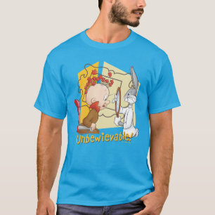 「Unbewivable」理容師のバグBUNNY™ & Elmer Fudd Tシャツ