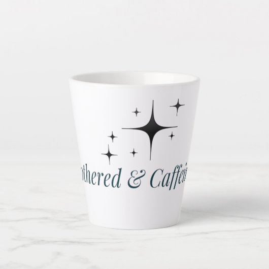 Unbothered and Caffeinated Mug カフェラテマグ (正面)