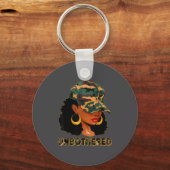 Unbothered Black Woman Melanin African Black Histo キーホルダー (正面)