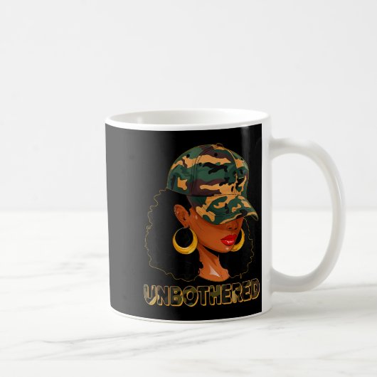Unbothered Black Woman Melanin African Black Histo コーヒーマグカップ (右)