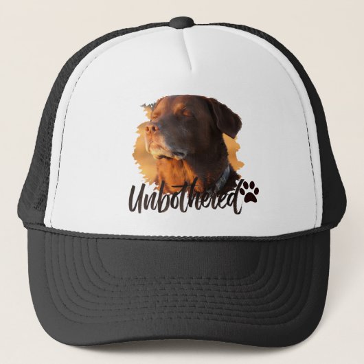 Unbothered Golden Hour Dog – Premium Minimalist  キャップ (正面)