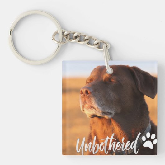 Unbothered Golden Hour Dog – Premium Minimalist  キーホルダー (正面)