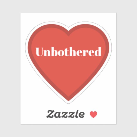Unbothered Heart Sticker - Relatable Mood Sticker シール (シート)
