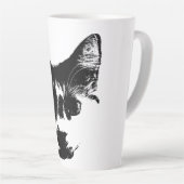 Unbothered – Ink Style Cat カフェラテマグ (右アングル)