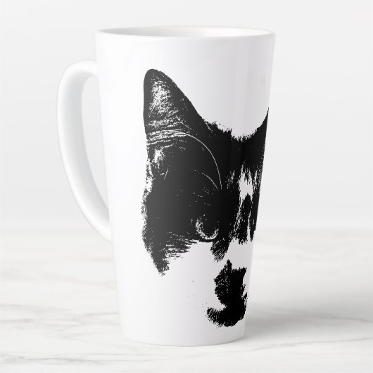 Unbothered – Ink Style Cat カフェラテマグ (左アングル)