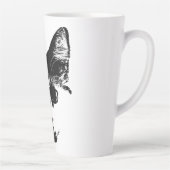 Unbothered – Ink Style Cat カフェラテマグ (右)