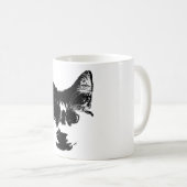 Unbothered – Ink Style Cat コーヒーマグカップ (正面右)