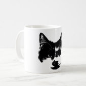 Unbothered – Ink Style Cat コーヒーマグカップ (正面左)