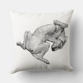 Unbothered Pup – Black & White Throw Pillow クッション (裏面)