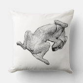 Unbothered Pup – Black & White Throw Pillow クッション (正面)