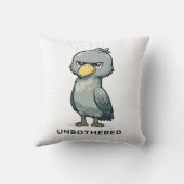 Unbothered Shoebill Bird Minimalist Funny Design クッション (裏面)