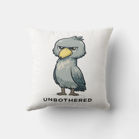 Unbothered Shoebill Bird Minimalist Funny Design クッション (裏面)