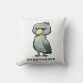 Unbothered Shoebill Bird Minimalist Funny Design クッション (正面)