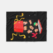 Unboxing Blind Box Capybara Pyjama Ugly Christmas フリースブランケット (正面(横))