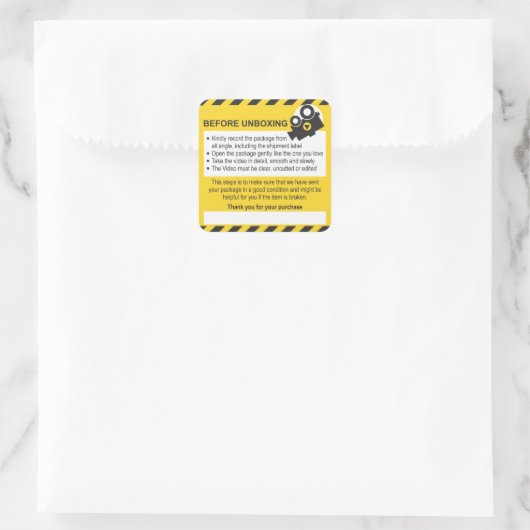 Unboxing Custom Sheet Label and Guarantee スクエアシール (バッグ)