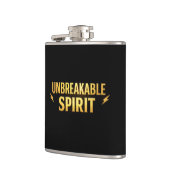 Unbreakable Spirit Black Stainless Steel Hip Flask フラスク (左)