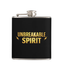 Unbreakable Spirit Black Stainless Steel Hip Flask