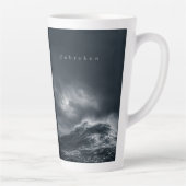 Unbroken - 暗い嵐の海の美学の引用 カフェラテマグ (右)
