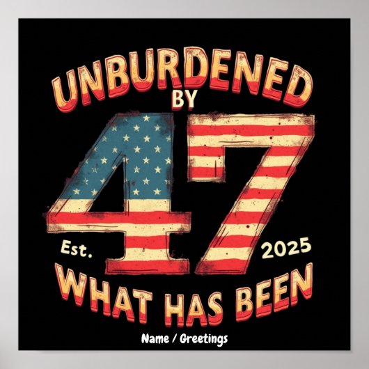 Unburdened by What Has Been Est 2025 トランプの面白いデザイン ポスター (正面)