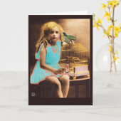 Uncaged Ravenヴィンテージフォト誕生日カード カード (黄色い花)