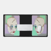 "Uncanny Valley"絵を描がオン デスクマット (キーボード&マウス)