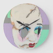 "Uncanny Valley"絵を描がオン ラージ壁時計 (正面)