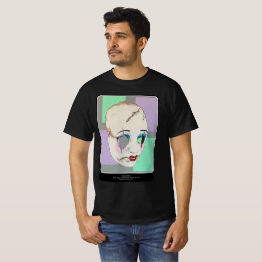 "Uncanny Valley"絵を描がオン Tシャツ (正面フル)