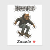 Unchained Skater Pitbull Graphic Art Skateboarding シール (シート)
