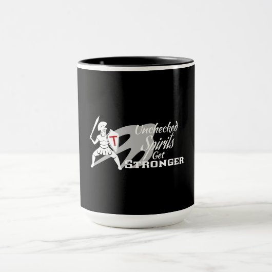 Unchecked Spirits Get Strong - black coffee mug マグカップ (中央)