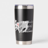 Unchecked Spirits Get Stronger - Black Mug, white 保温保冷タンブラー (正面)