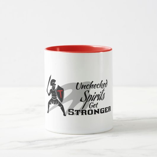 Unchecked Spirits Get Stronger - Red & Blk マグカップ (中央)