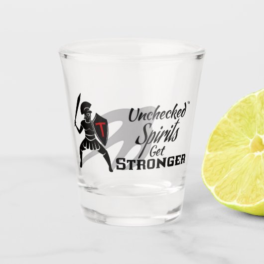 Unchecked Spirits Get Stronger - Shot glass ショットグラス (正面)