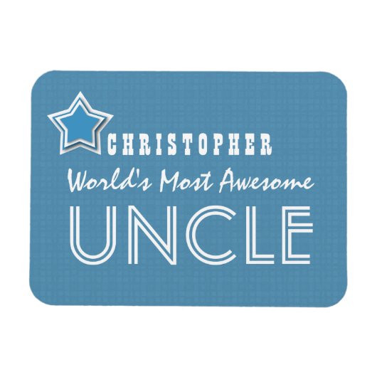 UNCLE 素晴らし Blue White星と名前B31 マグネット (横)