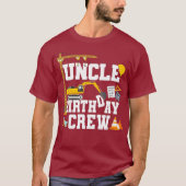Uncle Birthday Crew Shirt Gift Construction Tシャツ (正面)