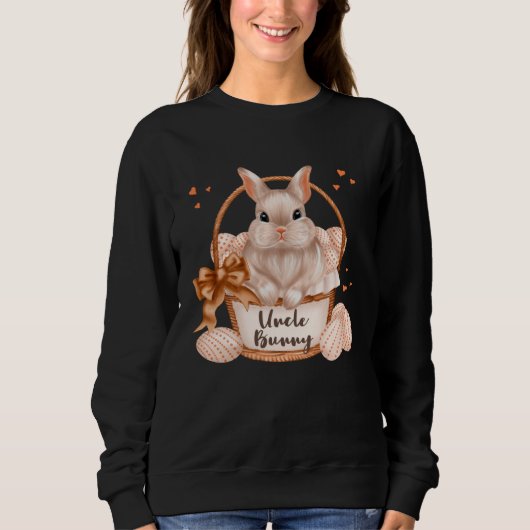 Uncle Bunny Cute Pastel Matching Family Easter Rab スウェットシャツ (正面)