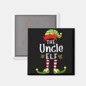Uncle Christmas Elf Matching Pajama X-mas Party マグネット (正面/裏面)