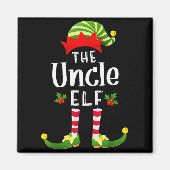 Uncle Christmas Elf Matching Pajama X-mas Party マグネット (正面)