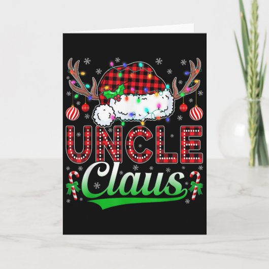 Uncle Claus Christmas Lights Matching Family Xmas カード (正面)