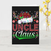Uncle Claus Christmas Lights Matching Family Xmas カード (黄色い花)