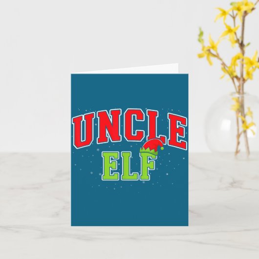 Uncle Elf Christmas Family Matching Group Xmas Unc カード (黄色い花)