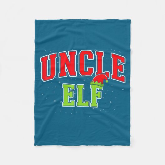 Uncle Elf Christmas Family Matching Group Xmas Unc フリースブランケット (正面)