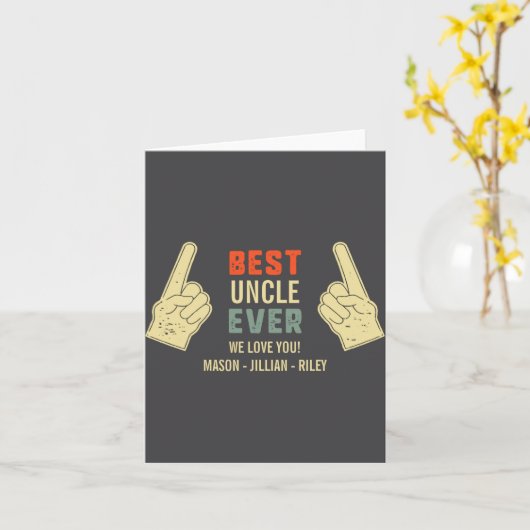 Uncle Ever Inting Finger Niece Nephew Names  カード (黄色い花)