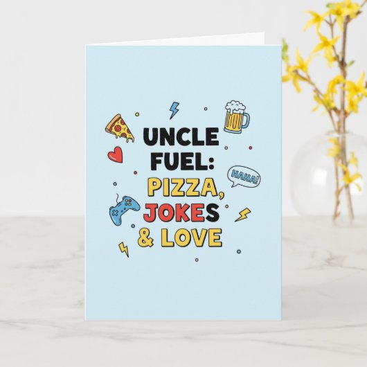 Uncle Fuel: Pizza, Jokes & Love  Greeting Card カード (黄色い花)