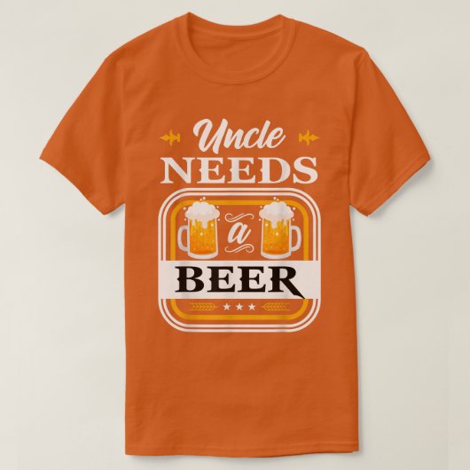 Uncle Needs a Beer Bride and Groom Drinker Beers W Tシャツ (デザイン正面)