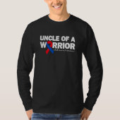 Uncle Of A Warrior CHD Congenital Heart Defect Awa Tシャツ (正面)